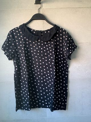 Camiseta Zara lunares cuello Peter Pan