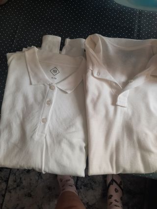 2 Camisetas Polo Tex Blancas Talla M