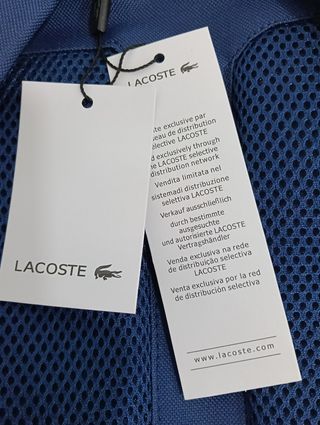 Mochila Lacoste azul nueva