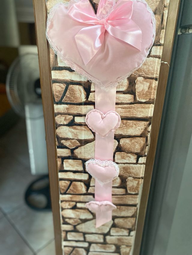 Fiocco nascita cuore rosa