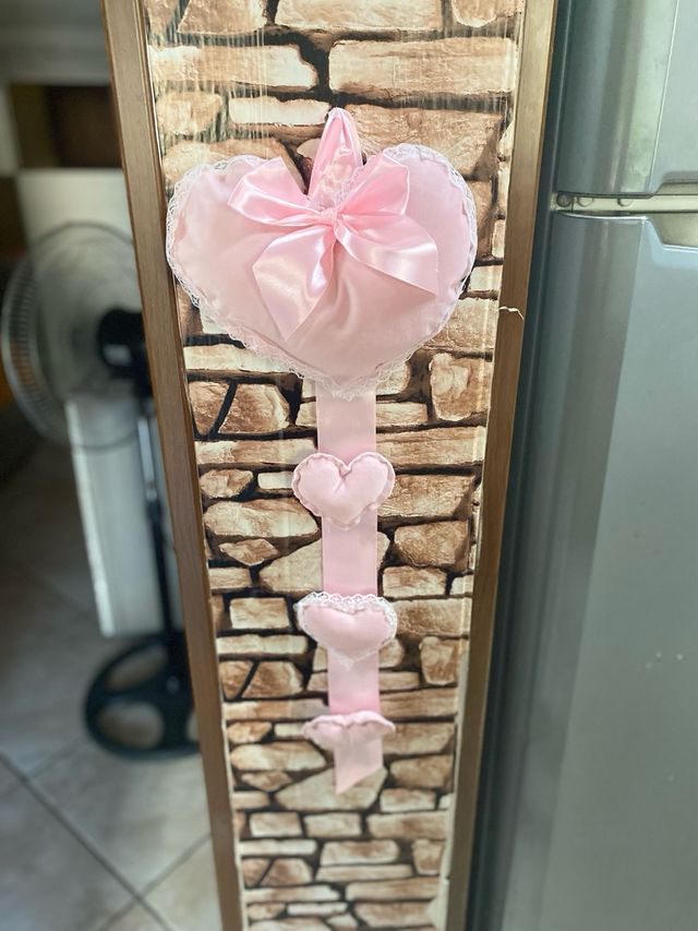 Fiocco nascita cuore rosa