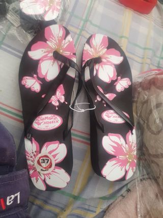 Chanclas Jomix Talla 37 Flores y Mariposas