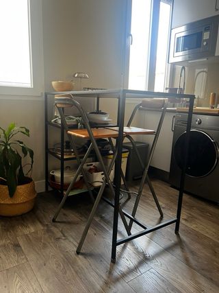 Mesa alta bar JYSK Roble/Negro 60x120