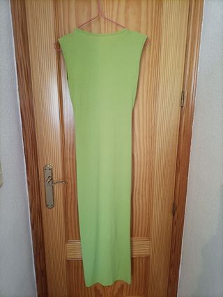 Vestido midi verde drapeado