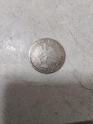 Moneda Imperio Mexicano 2 Reales 1823