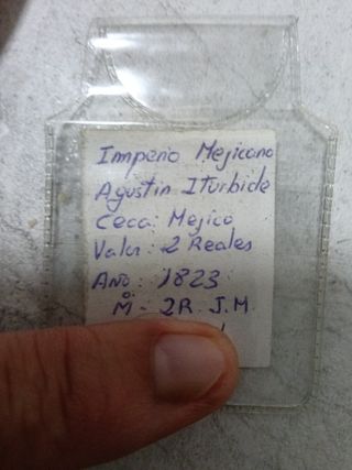 Moneda Imperio Mexicano 2 Reales 1823