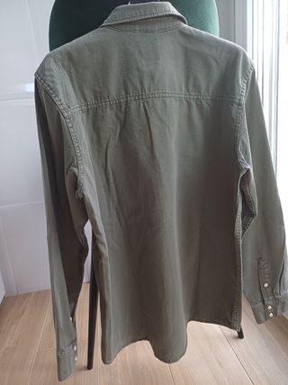 Camisa vaquera Zara hombre verde talla L