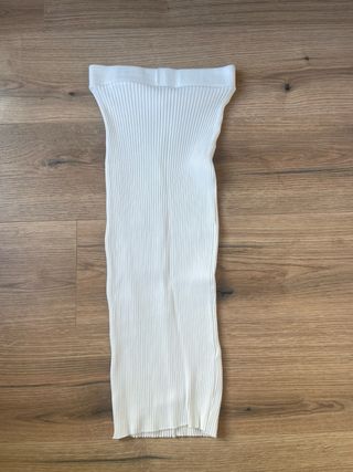 Falda midi Zara punto blanca talla única