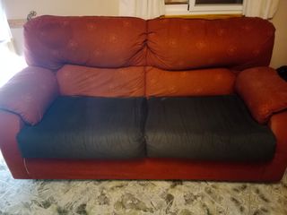 Sofá 3 plazas rojo granate