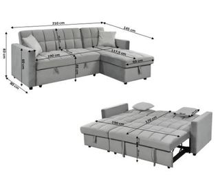Sofá Cama Chaiselong con arcón, Rebaja