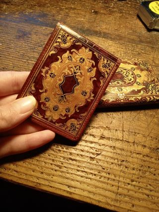 Set portafoglio e portamonete vintage pelle