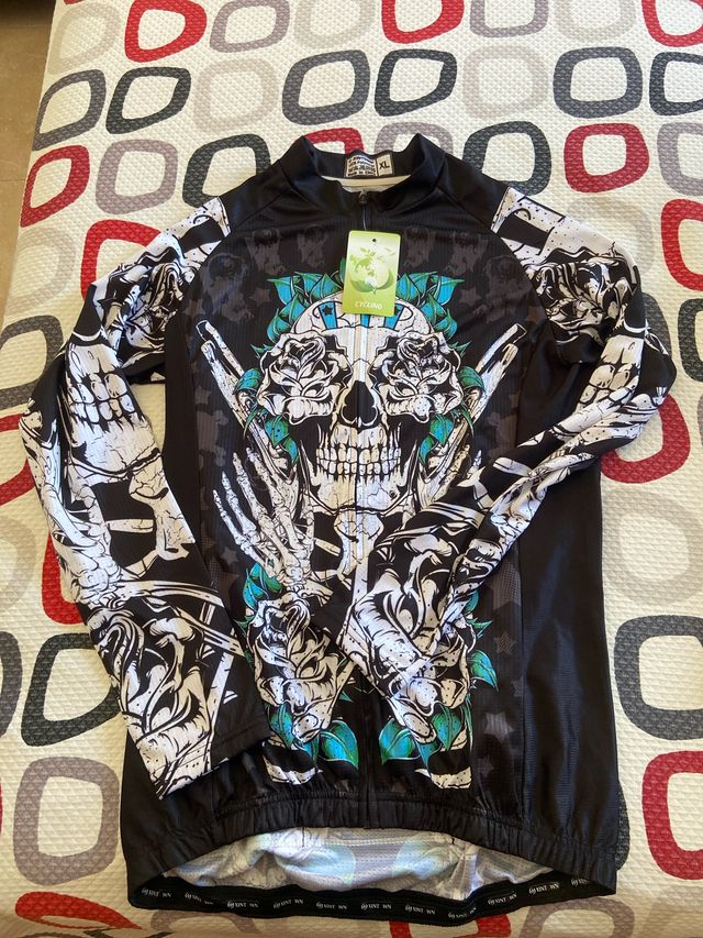 Camiseta Ciclismo Calavera y Rosas Talla XL