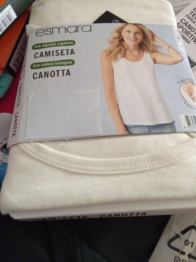 Camiseta Esmara Algodón Orgánico Blanca Talla S