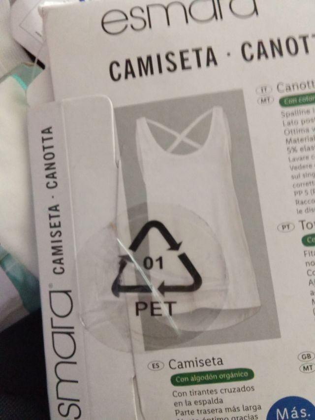 Camiseta Esmara Algodón Orgánico Blanca Talla S