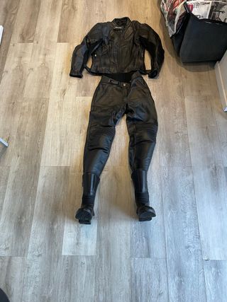 Traje de moto de cuero para hombre 
