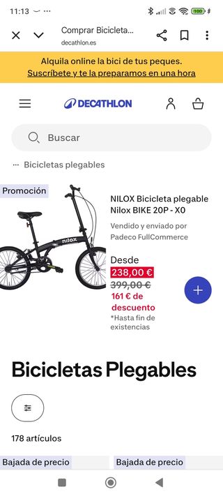 Bicicleta Plegable NILOX BIKE 20P - X0