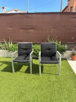 2 Sillones de terraza metal y tela
