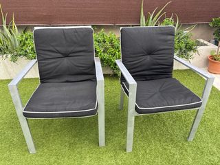 2 Sillones de terraza metal y tela