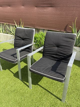 2 Sillones de terraza metal y tela