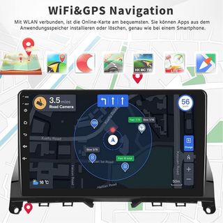 Radio Android 13 9'' Mercedes W204 GPS WiFi Cámara