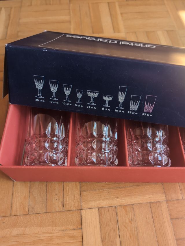 6 Vasos Cristal d'Arques Pompadour 33cl