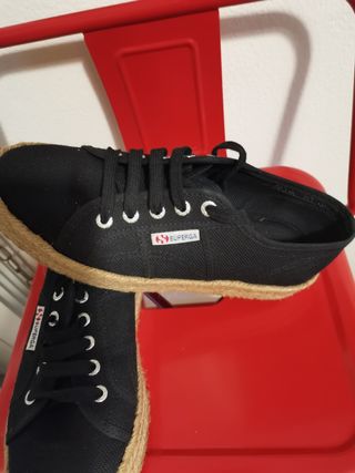 Superga Nere con Suola in Corda Tg 38