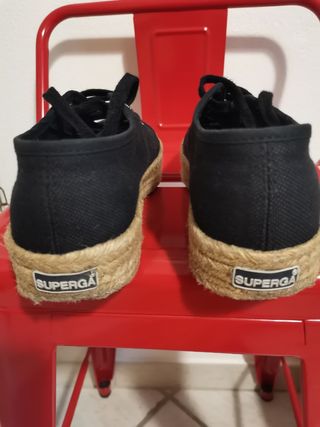 Superga Nere con Suola in Corda Tg 38