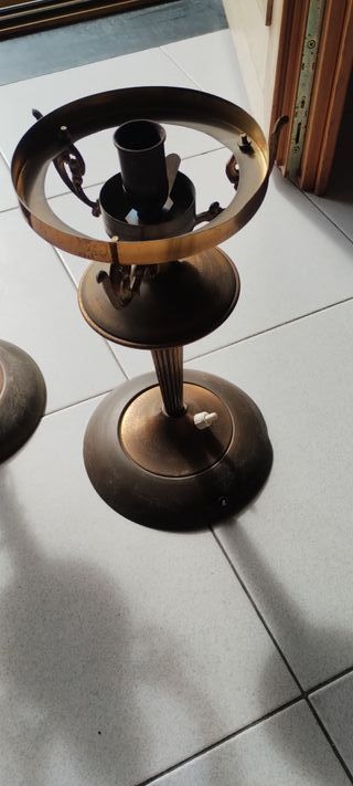 Coppia Lampade Comodino ottone  antichità