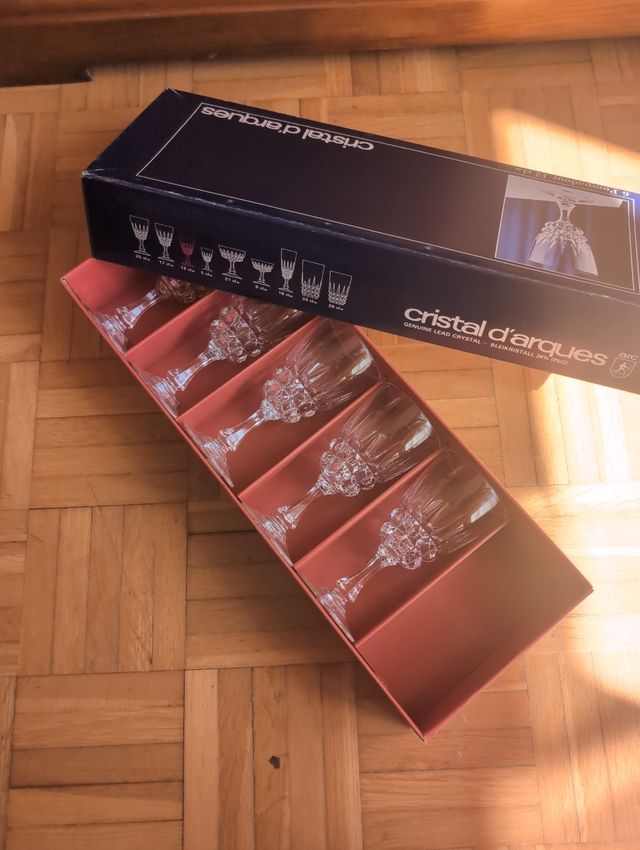 5 Copas cristal d'arques Pompadour 12 cl