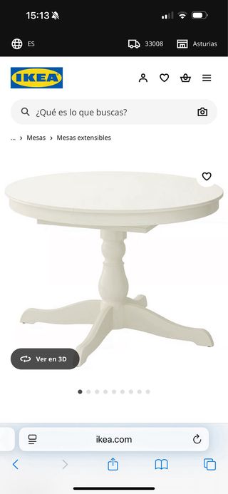 Mesa comedor extensible Ikea y 4 sillas