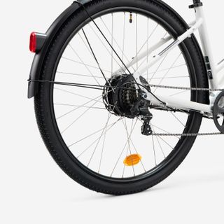 Bicicleta eléctrica todocamino E-Actv 100 cuadro bajo gris