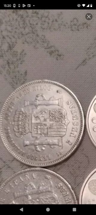 Moneda 5 Pesetas Plata 1871
