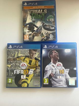 Juegos PS4: FIFA 17, FIFA 18 y Trials Rising