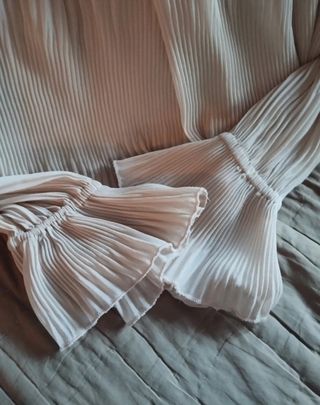 Camicia Zara beige plissettata pari a nuova L