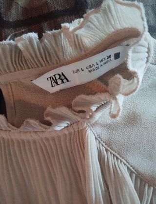 Camicia Zara beige plissettata pari a nuova L