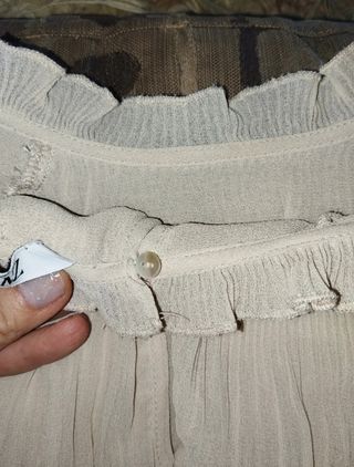 Camicia Zara beige plissettata pari a nuova L