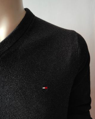 Jersey Tommy Hilfiger Algodón-Cachemira XL Gris Os