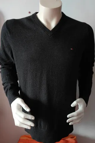 Jersey Tommy Hilfiger Algodón-Cachemira XL Gris Os