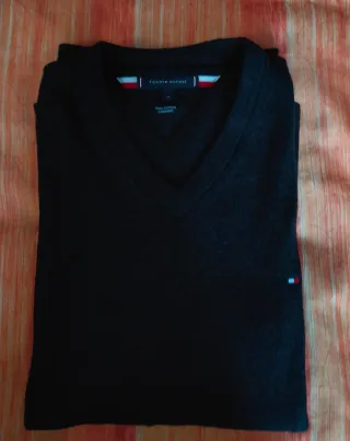 Jersey Tommy Hilfiger Algodón-Cachemira XL Gris Os