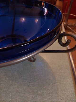 Centrotavola vetro blu