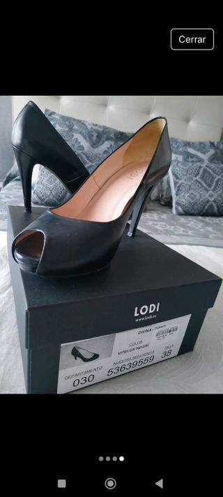 Zapatos Lodi Peep Toe Negros Talla 38