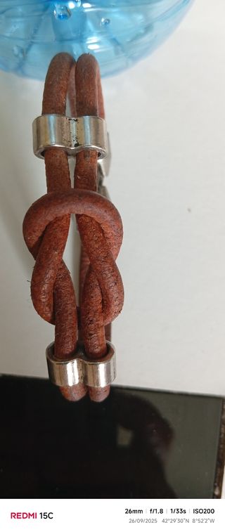 Pulsera Cuero Marrón y acero inoxidable 