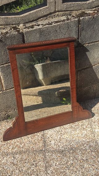 Espejo antiguo madera tallada