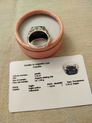 Anello Argento 925 con Cianite Tibetana