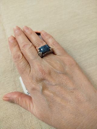 Anello Argento 925 con Cianite Tibetana