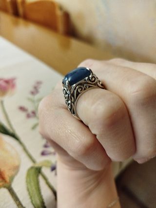Anello Argento 925 con Cianite Tibetana