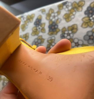 Sandalias Zara Amarillas Tacón Plataforma