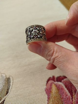 Anello Argento Ametiste e Perle