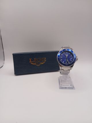 Reloj Lige Azul y Plateado
