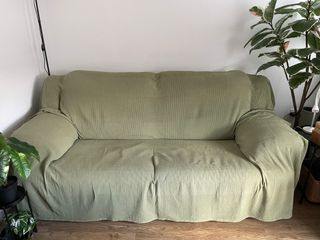 Manta verde 230x250cm para sofá o cama